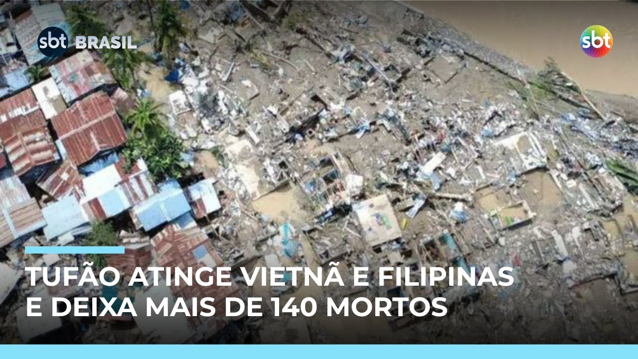 Tuf&atilde;o atinge Vietn&atilde; e Filipinas, deixa de 140 mortos e provoca destrui&ccedil;&atilde;o em massa | #SBTBrasil