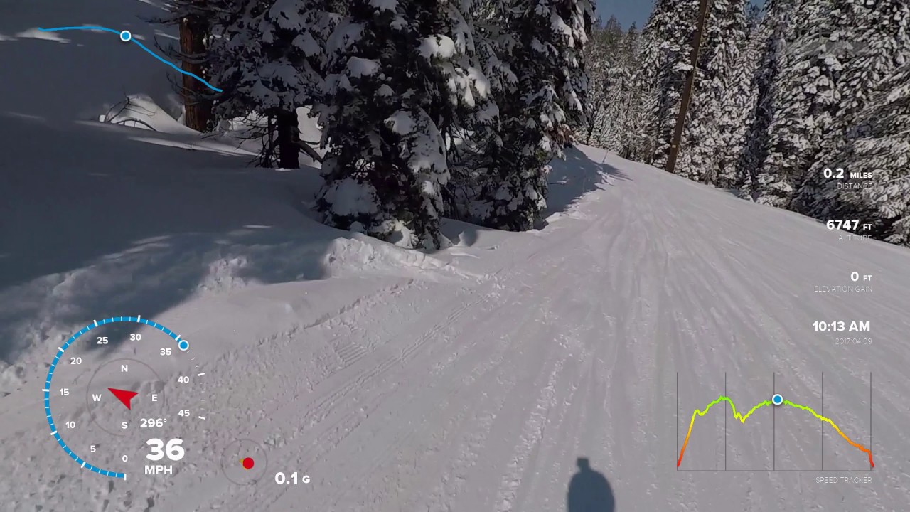 My fastest snowboard run (37 mph - April, 2017)
