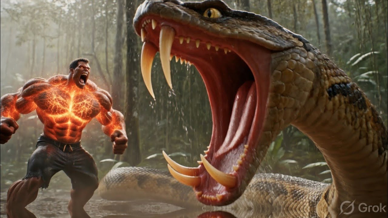 Red Hulk Raj vs Giant Snake 🐍 | Jungle Ka Sabse Khatarnak Monster Battle (AI Movie)