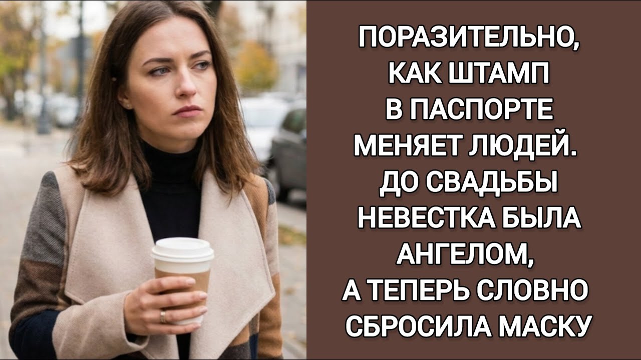 Поразительно, но штамп в паспорте меняет людей. До свадьбы невестка была ангел,теперь сбросила маску