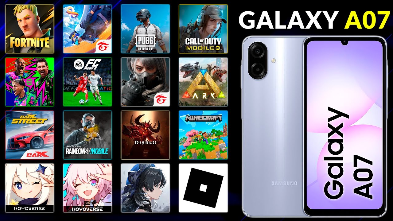 GALAXY A07 EM JOGOS - EFOOTBAL, PUBG, FORTNITE, WUTHERING WAVES, GENSHIN IMPACT, CARX STREET + 9