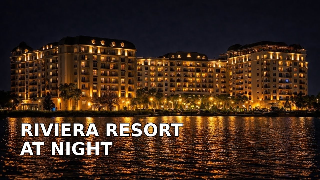 Disney’s Riviera Resort at Night | Calm Reflections Across the Water (4K Ambience)