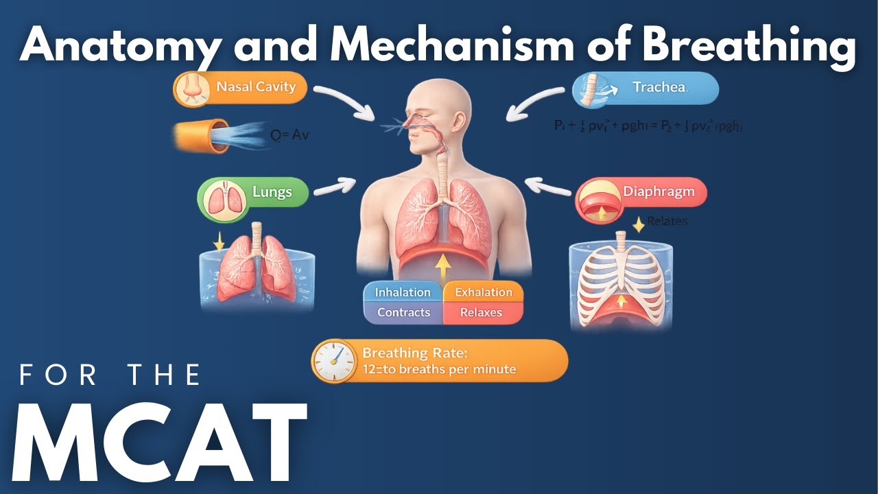 Анатомия и механизм дыхания для экзамена MCAT за 5 минут