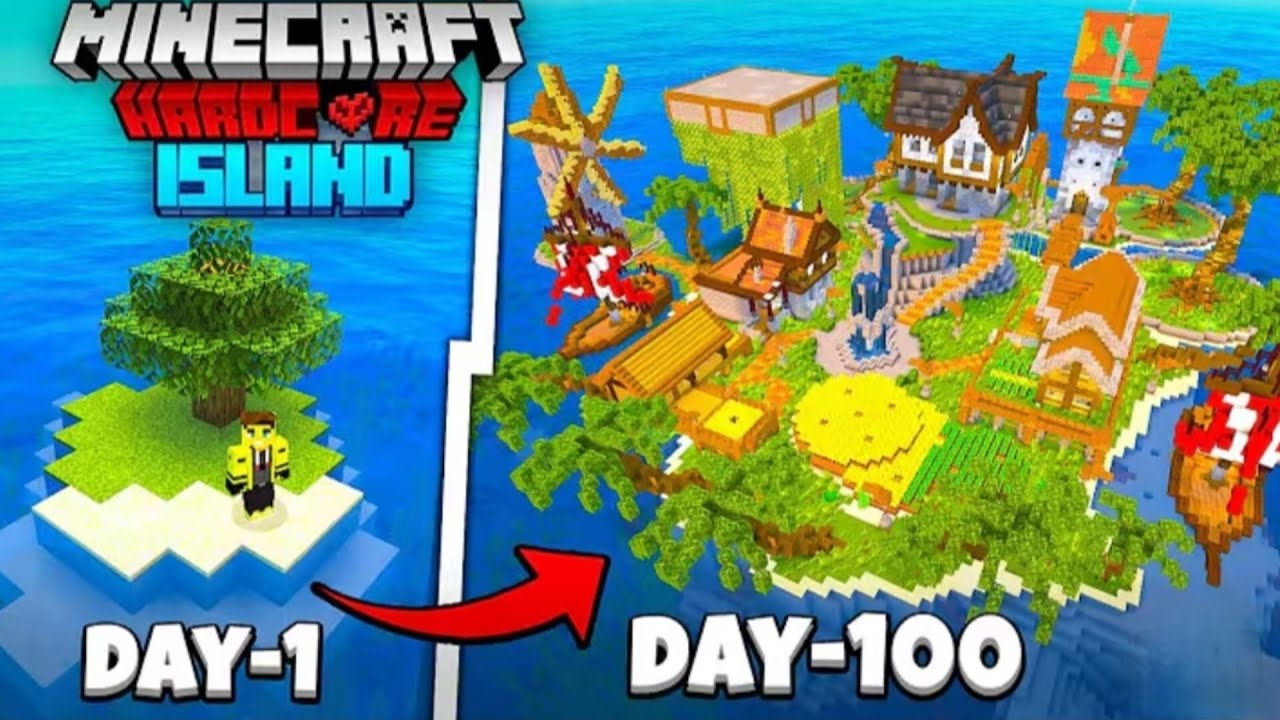 I Survived 100 Days on Deserted Island in Minecraft Hardcore || Minecraft 100 DaysHindi.
