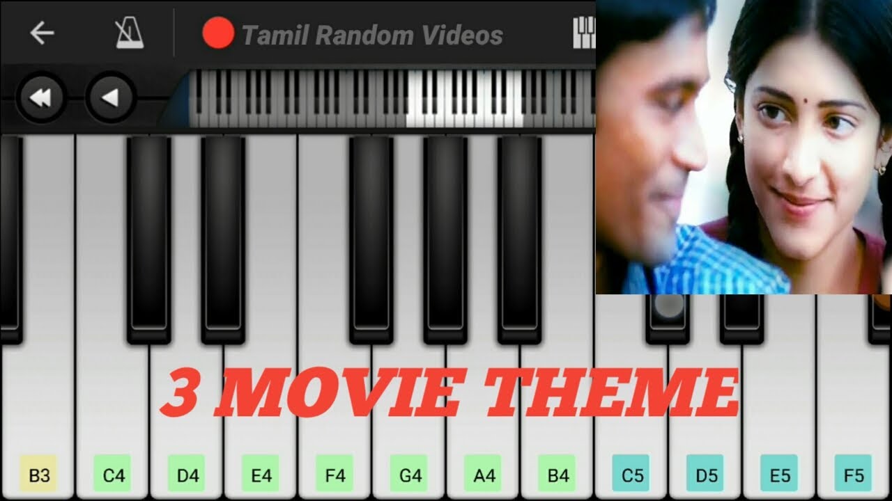 3 Movie THEME music Piano cover | Perfect Piano  | Tamil Random Videos