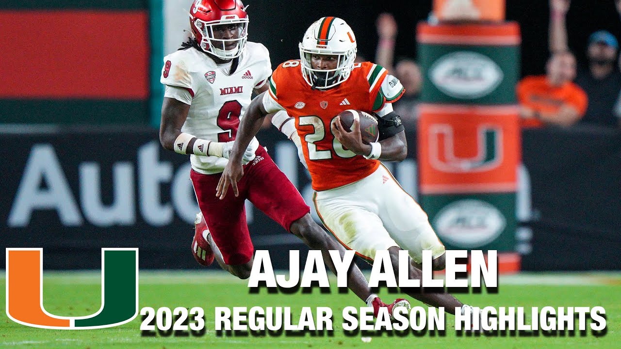 Ajay Allen 2023 Regular Season Highlights | Miami RB