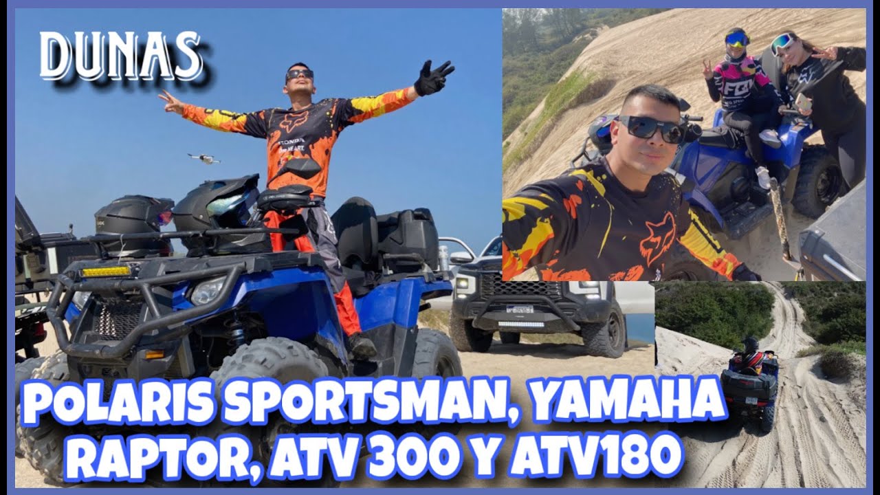 ATV 300, POLARIS SPORTSMAN 570, YAMAHA RAPTOR 770 y ATV 180 en Las DUNAS DORADAS cuatrimotos