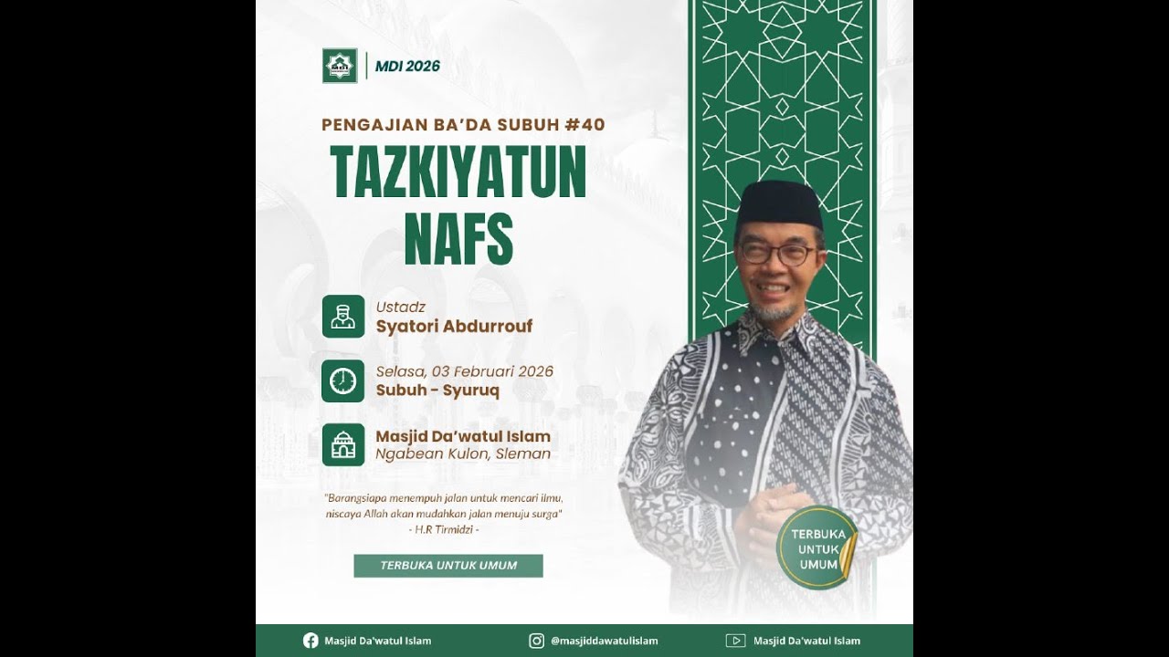 Kajian Selasa Pagi | Tazkiyatun Nafs | Ust Syatori Abdurrouf