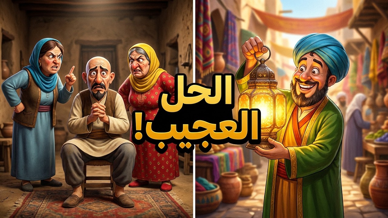 جحا و مراته و حماته من حواديت زمان