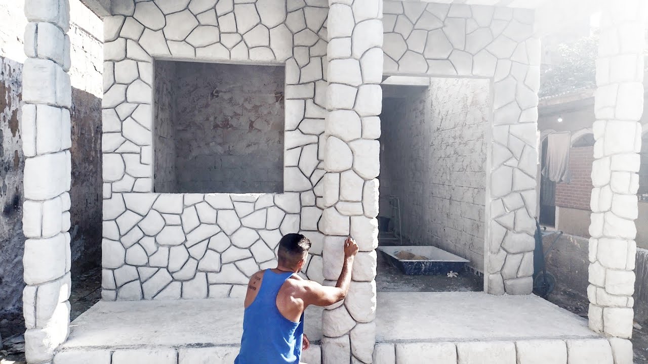 Como fazer efeito Pedra com massa de Reboco