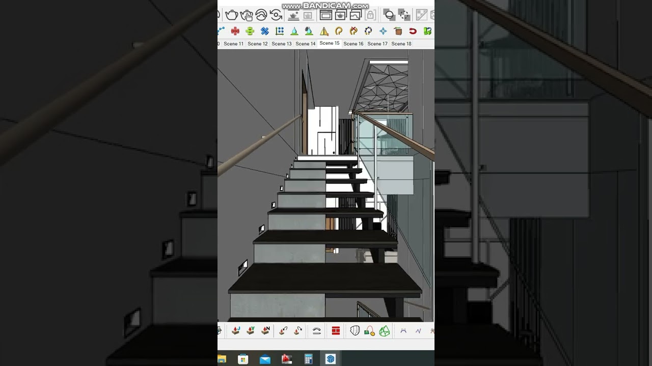 3D Modeling Modern Stairs 