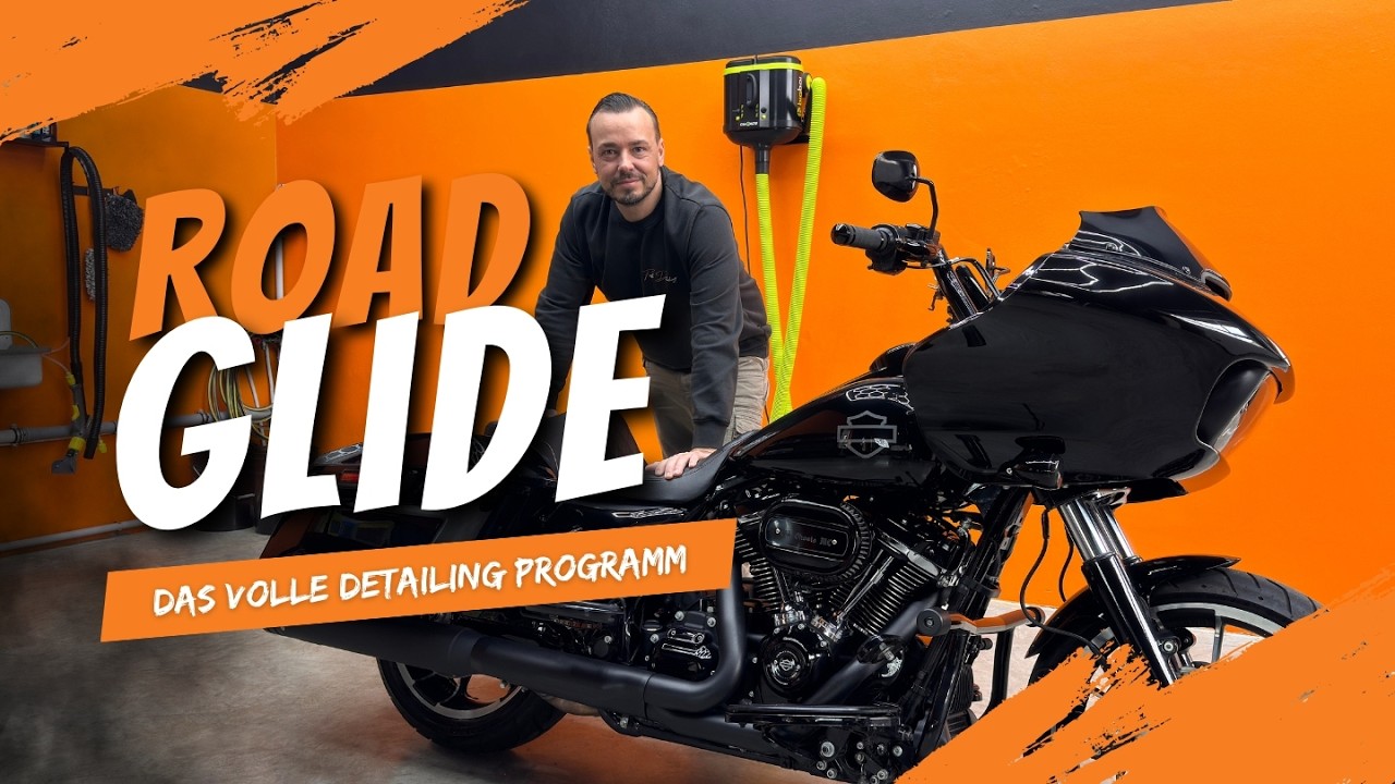 Harley Road Glide / Detailing-Transformation mit Trockeneis & Keramik
