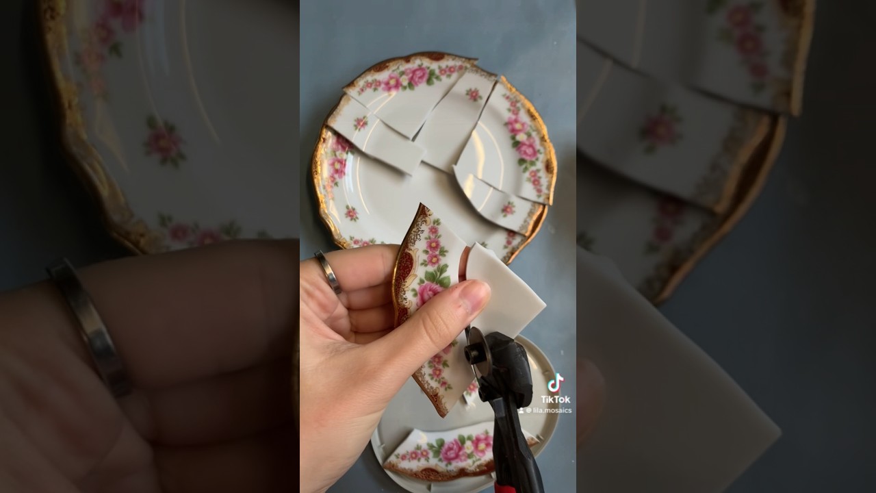 Time to cut plates for the next mosaic project, enjoy the crunches✂️☀️ #mosaic #art #asmr