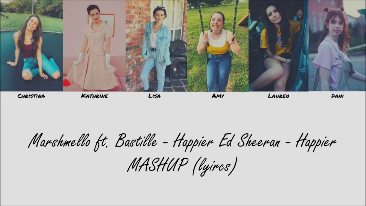Cimorelli || Marshmello ft. Bastille - Happier Ed Sheeran - Happier MASHUP ( color coded lyics)