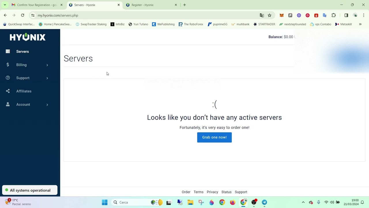 Come registrarsi alla Vps Hyonix