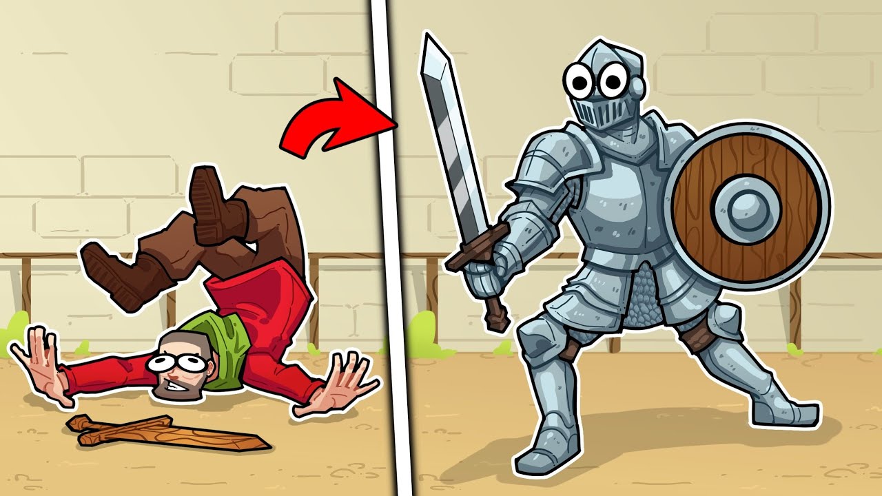 This is Totally Accurate Knight Simulator where peasants become knights.. or die - Half Sword