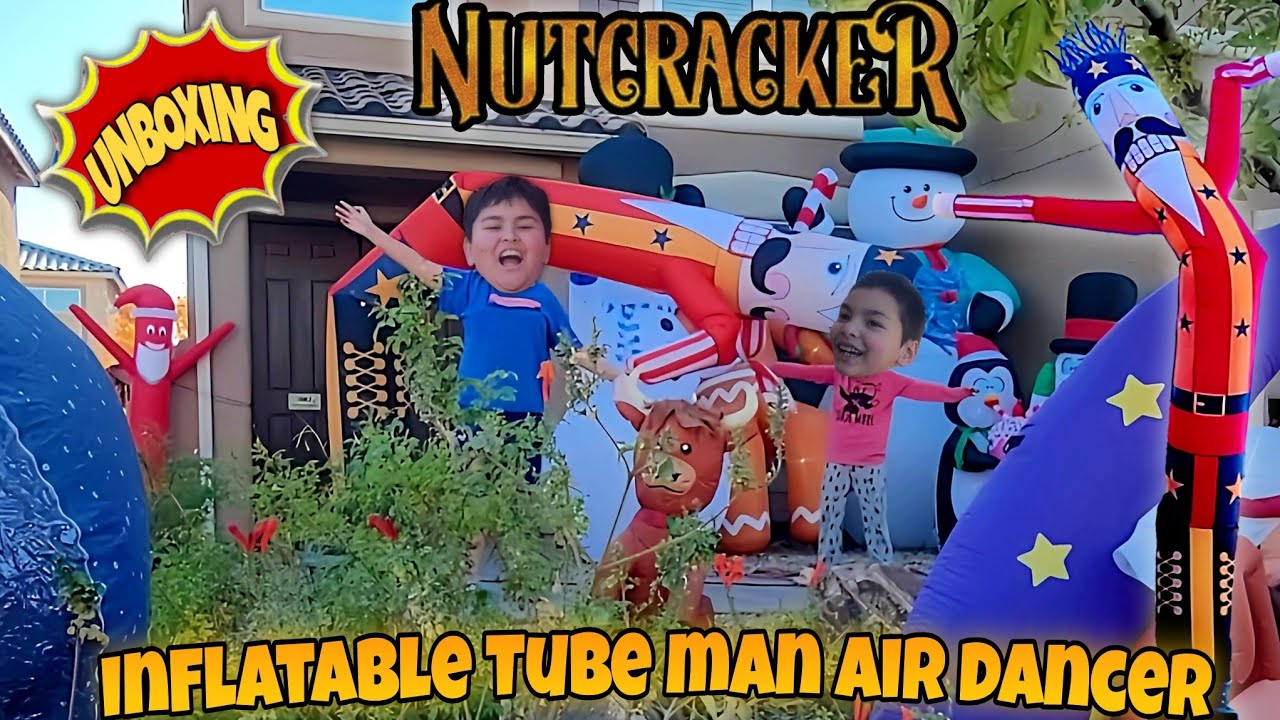 NEW GIANT 🤩Nutcracker Inflatable Tube Man Air Dancer and Our Christmas Inflatables Display!🎄