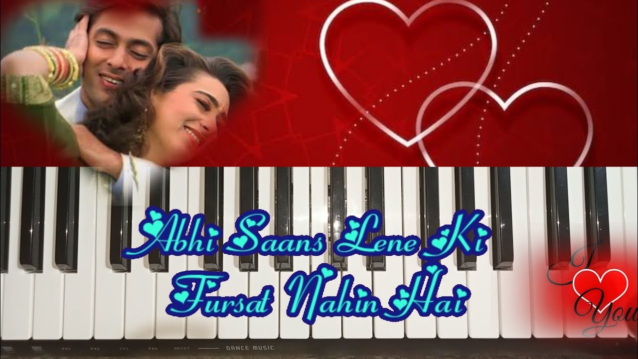 Abhi Saans Lene Ki Fursat Nahi Hai - Jeet || Piano Tutorial With Notes || Youtube . Piano Lesson .