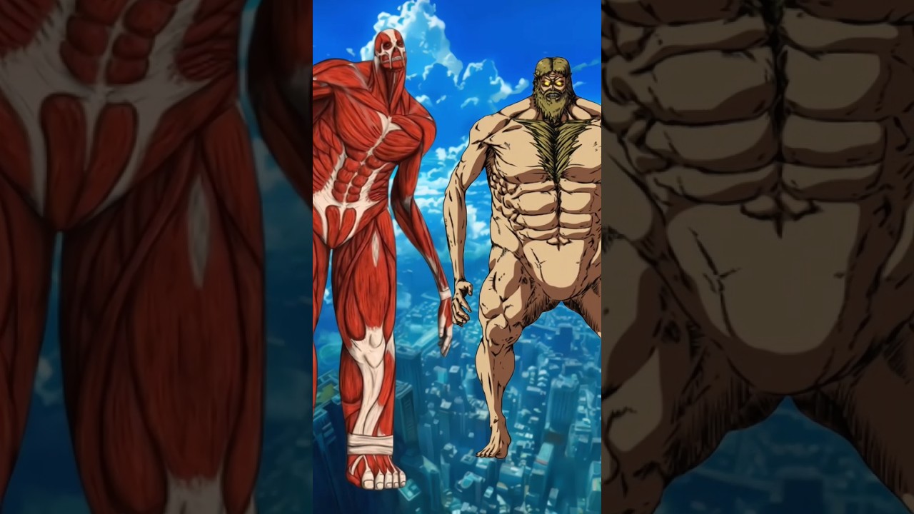 The rumbling colossal titan vs all titans #aot #titans #alltitans #colossaltitan