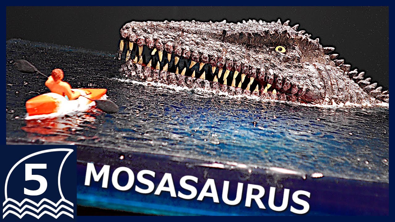 Completion of the diorama! A man kayaking encounters a MOSASAURUS【Sea monster/モササウルスのジオラマ/dinosaur】