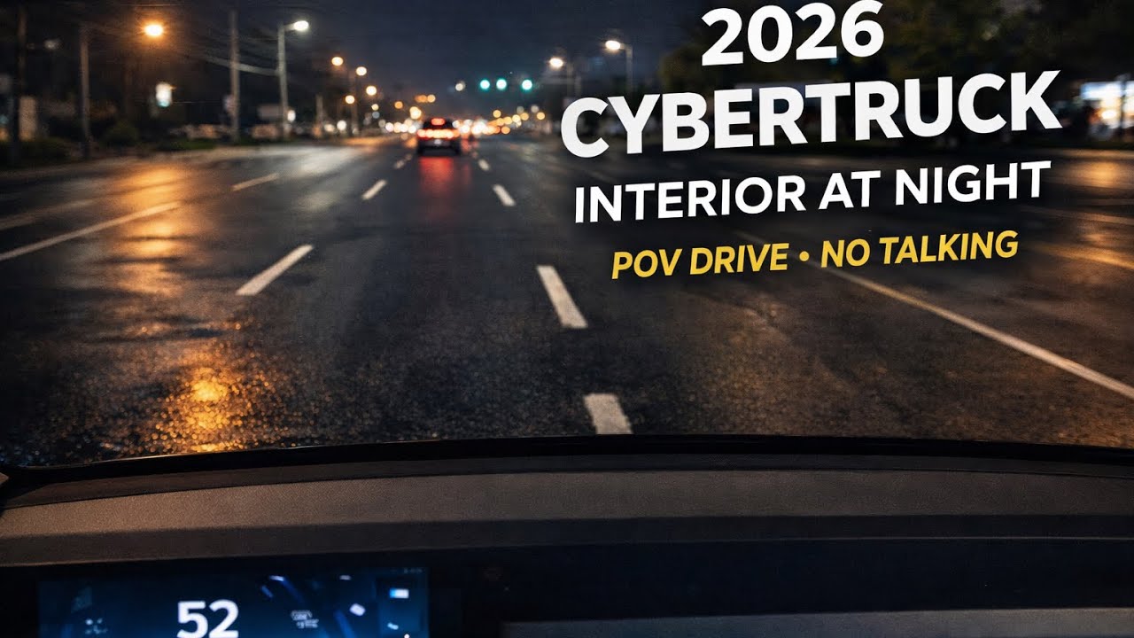 2026 Cybertruck Interior at Night | POV Drive • No Talking