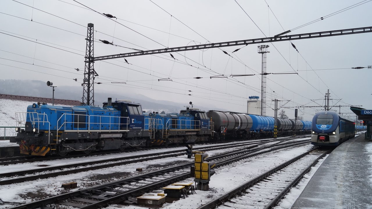 Bahnverkehr in Děčín - hlavní nádraží // 21.12.2022 // Trainspotting in Tschechien