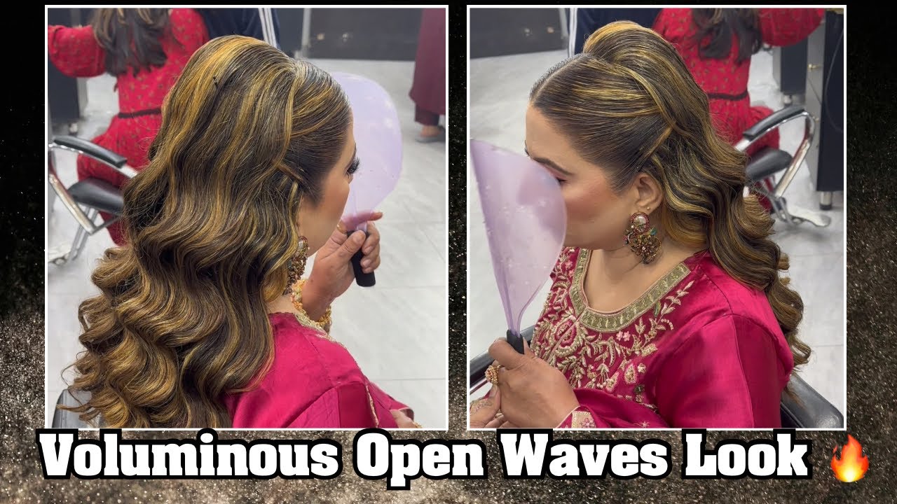 Hollywood Waves Hairstyle | Voluminous Open Curls Tutorial