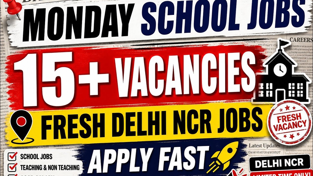 Monday School Job Update 🔥 | 15+ Fresh Vacancy Delhi NCR