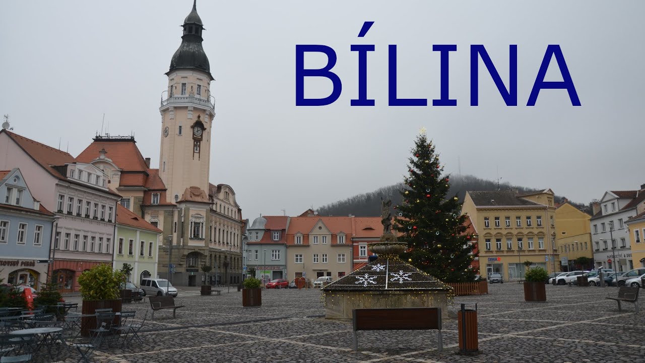 Lázně Bílina Kyselka. Město, hrad, náměstí, rozhledna