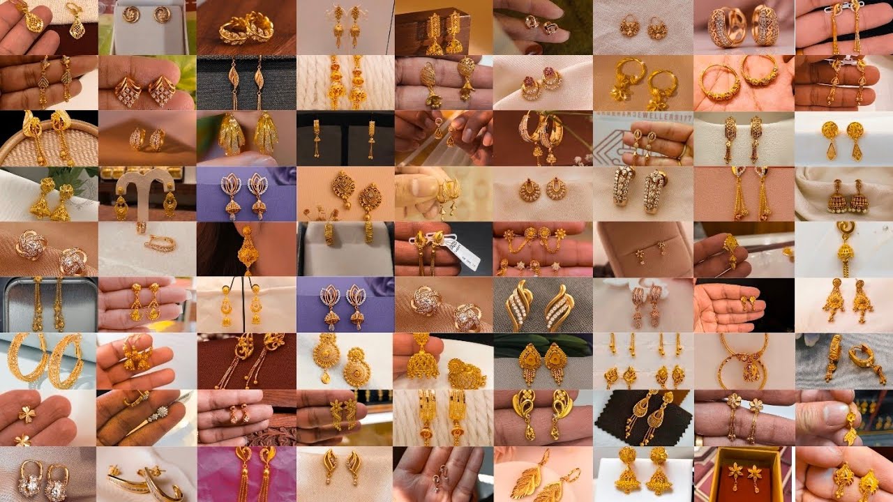 1 gram Gold Earrings Designs With Weight And Price || gold earrings  #earrings​ #design​ #2025​ 