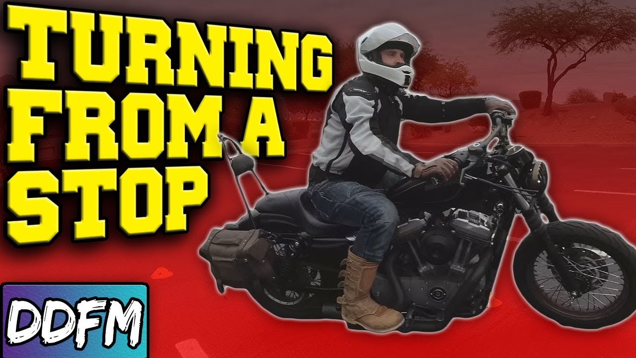 How To Turn FROM A STOP On Your Motorcycle / MSF Motorcycle Test Techniques
