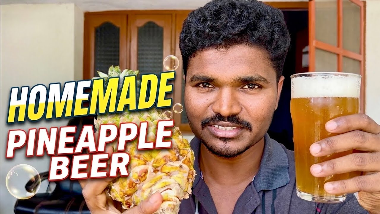 Homemade Beer with pineapple and బెల్లం, Easy Beer recipe, Tepache Drink, Healthy beer, telugu vlogs