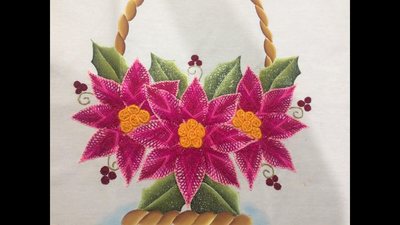 Canasta con flor de nochebuena, flor de pascua/poinsettia
