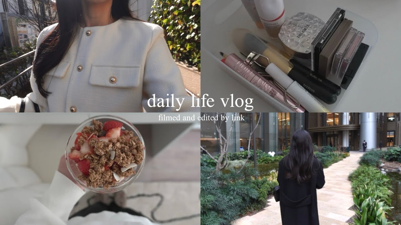 【vlog】一人暮らし社会人の日常🕯️休日の過ごし方,春ネイル,newコスメ,自炊🫖