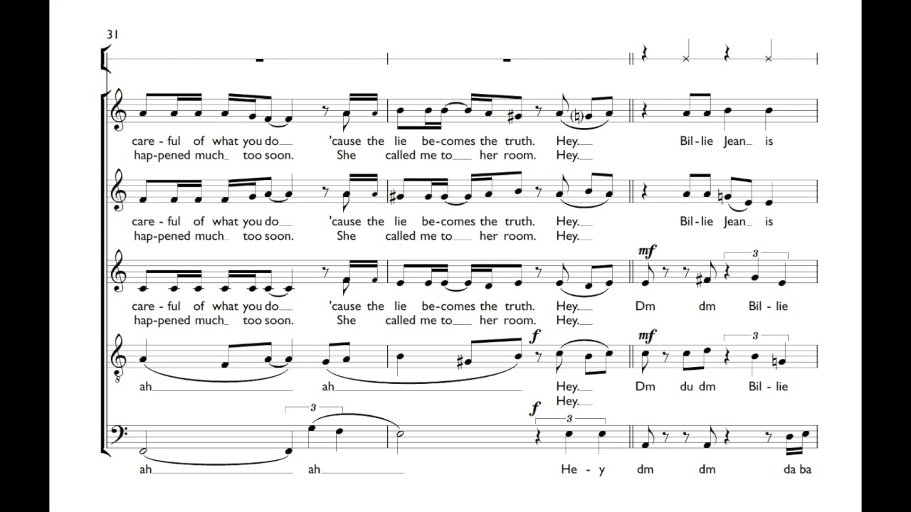 Michael Jackson: Billie Jean [SAATB arr. by M. Esteban]