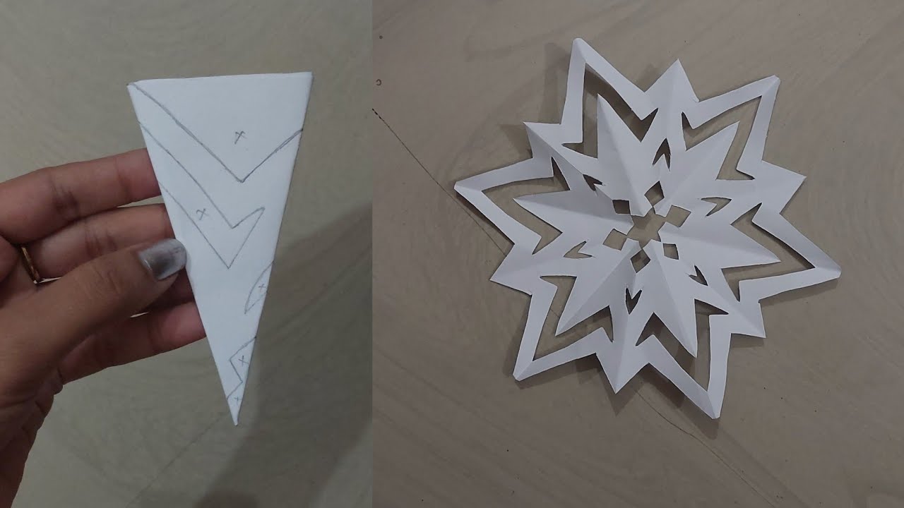 How to make easy and beautiful snowflakes ❄️♥️ #papercraft #snowflakes #part 09 