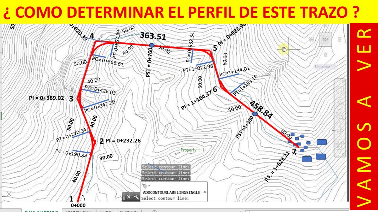 VIDEO 18  OBTENER LA NIVELACION DEL EJE DE TRAZO DE UN CAMINO POR MEDIO DE UNA CARTA TOPOGRAFICA