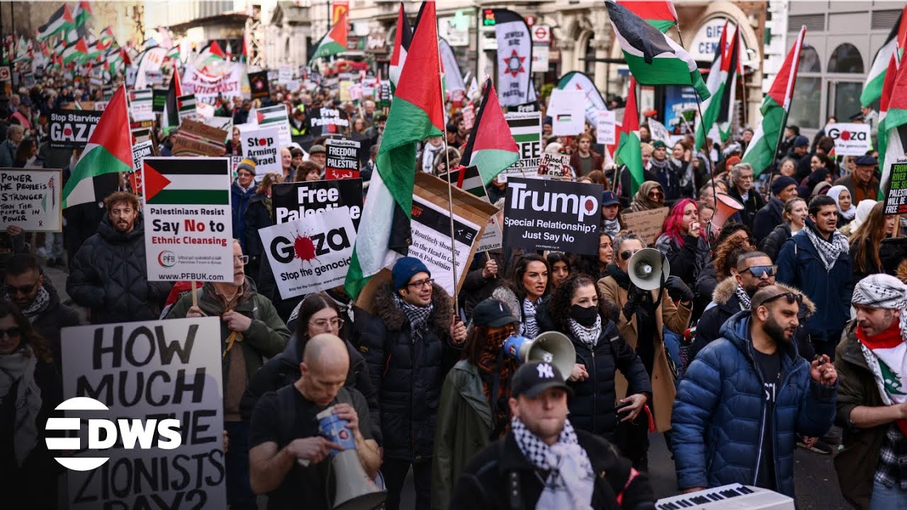 Pro-Palestine Protesters Rally London Amid Heavy Israel Gaza Airstrikes | DWS News | AC1F