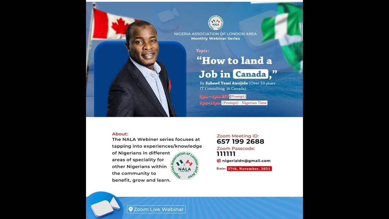 How to land a Job in Canada Webinar by NALA