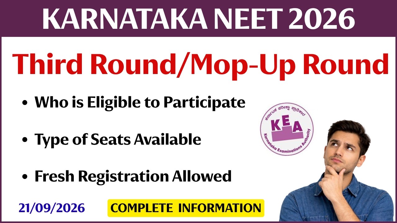 NEET 2026 Third Round Eligibility | Rules & Regulations | Fresh Registration for Third Round NEET