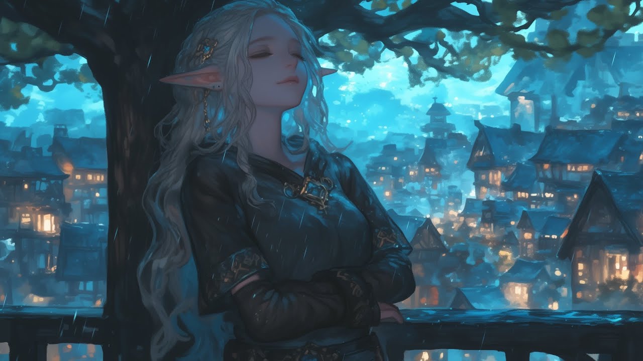 Расслабляющая средневековая музыка и звуки дождя - атмосфера барда/таверны, красивая народная музыка