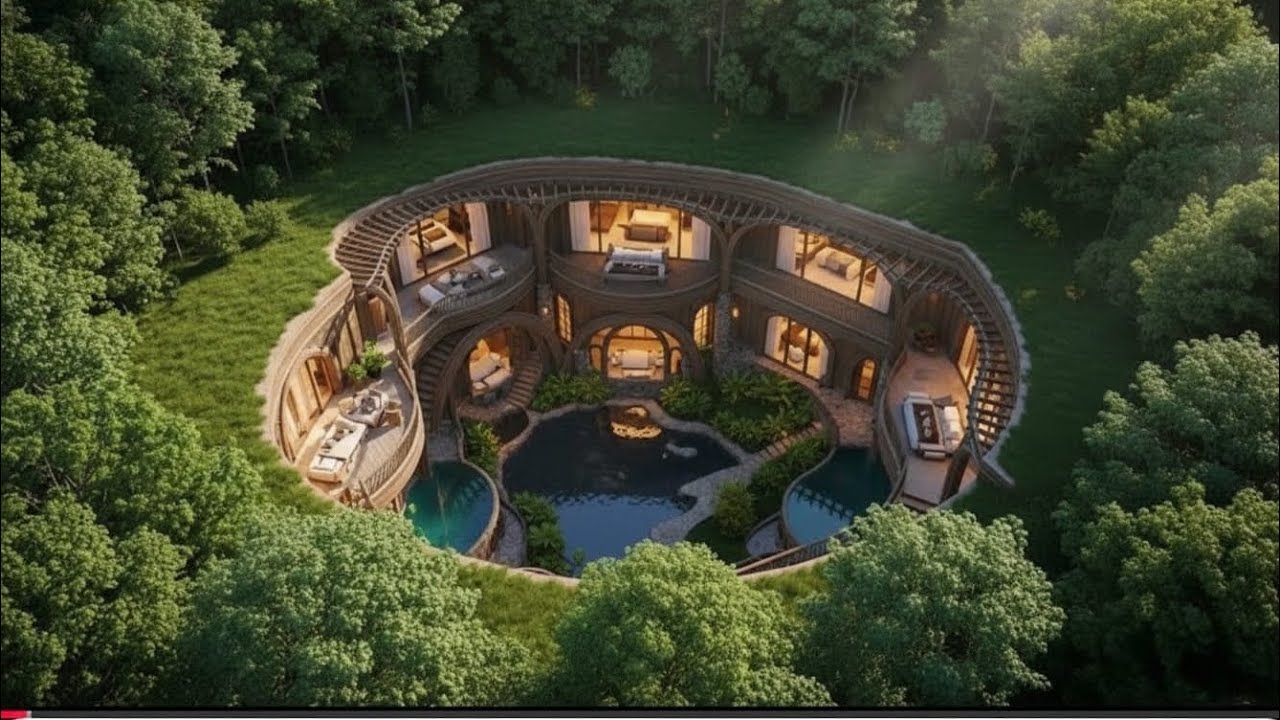 Building a Modern Underground House Alone in the Forest – Cinematic ASMR