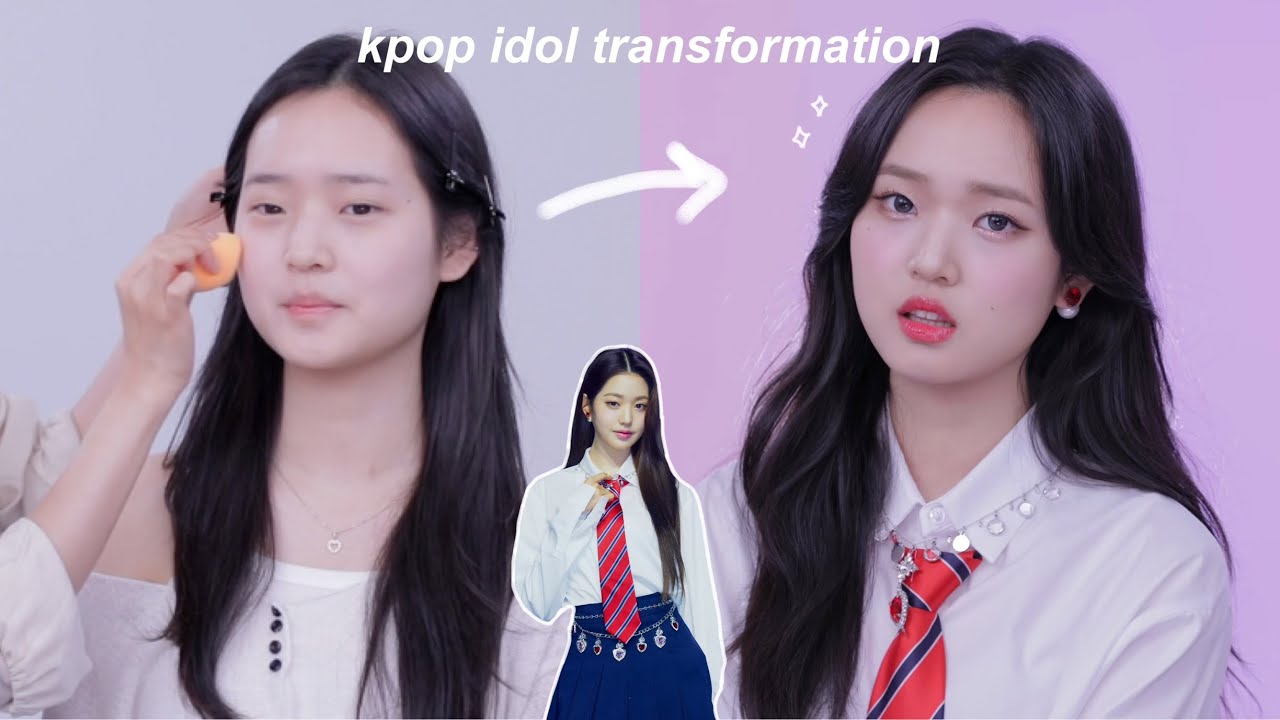 Getting my makeup done by a Kpop idol makeup artist (Wonyoung transformation & speaking Korean)