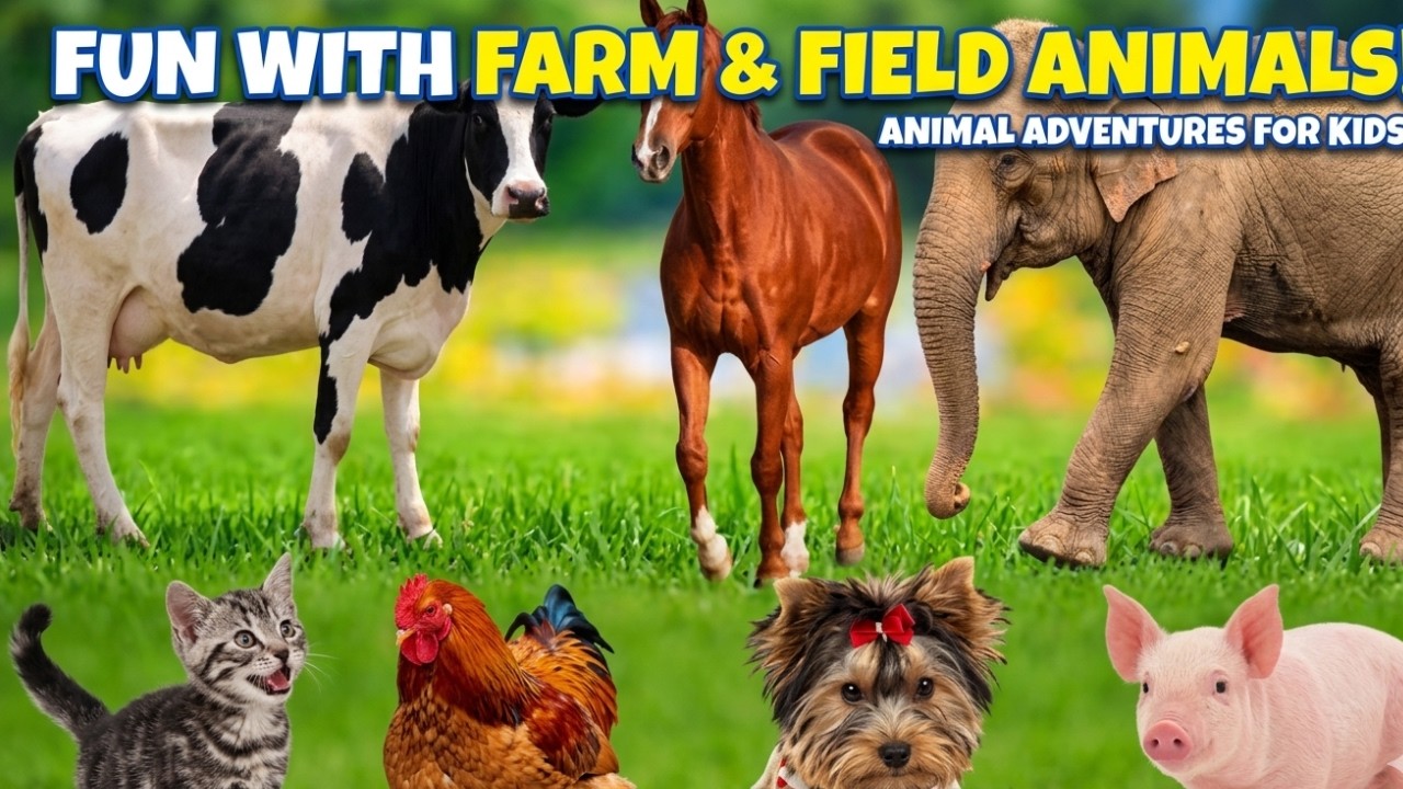 Learn Animal Sounds for Kids | tiger, Horse, cow & More | Fun Learning Video