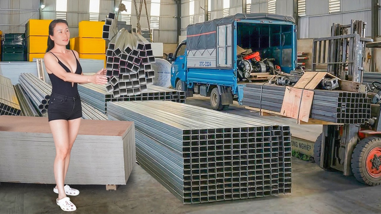 Buy A Lot of Steel Pipes and Building Materials - Use Trucks to Transport Them for the Farmers