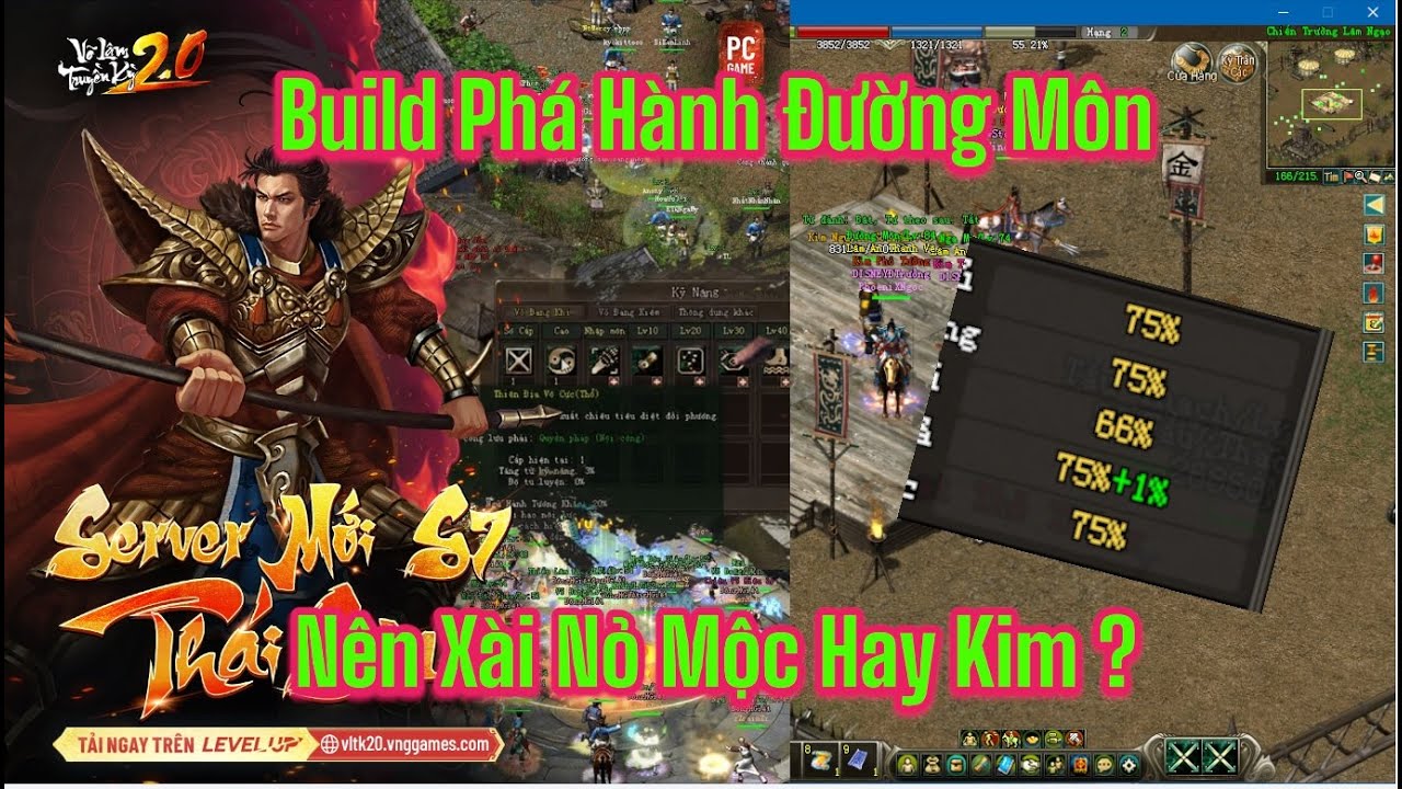 Võ Lâm Truyền Kỳ 2.0 PC VNG :Build Phá Hành Đường Môn Cơ Bản,Xài Nỏ Mộc Hay Kim ?