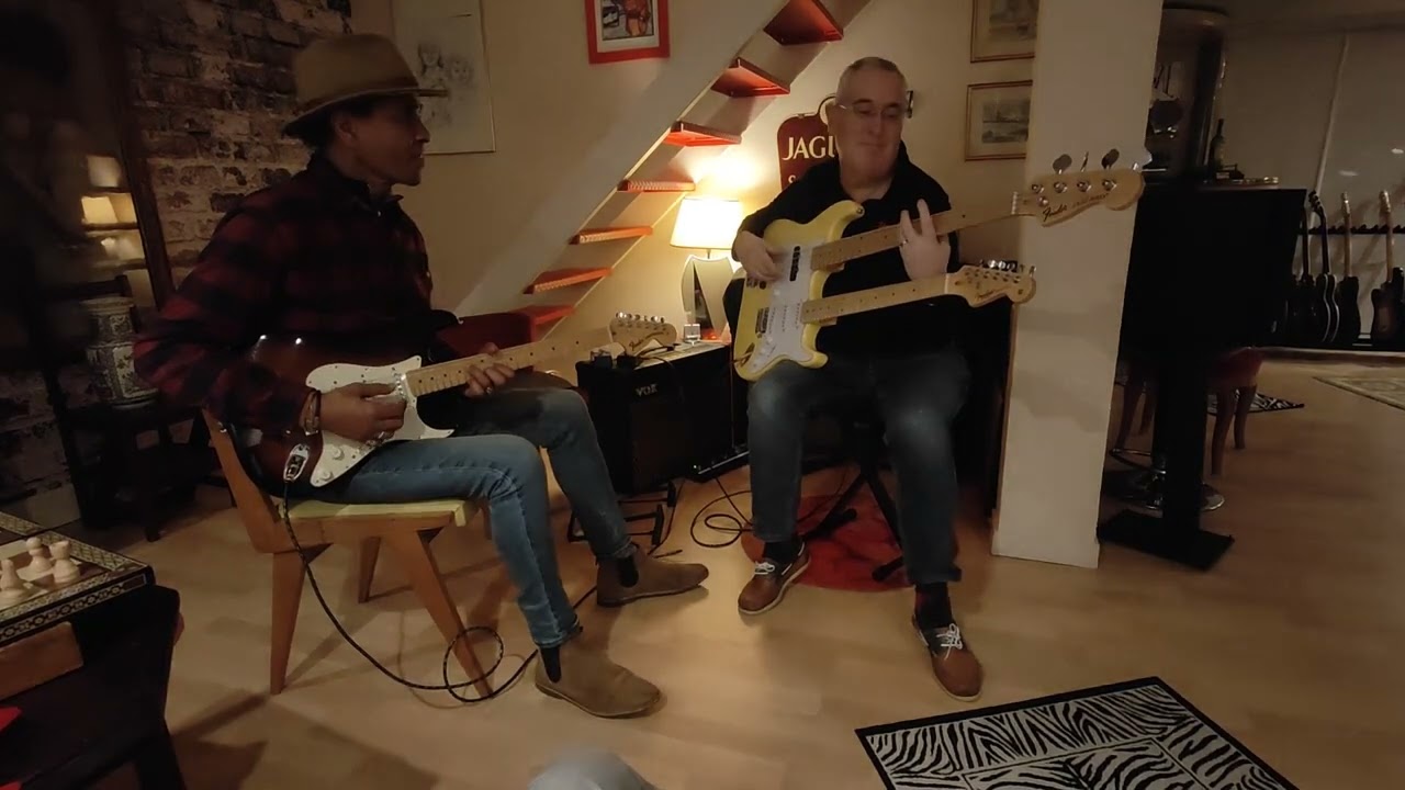 Amar Sundy Eric Pilet blues fender double neck et stratocaster Josephina