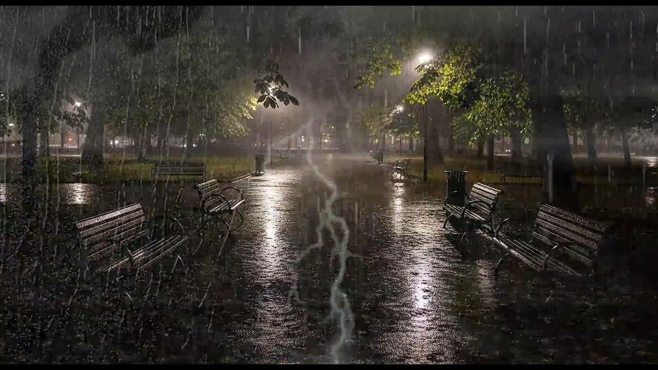 Fall Asleep in Minutes with Heavy Rainstorm for Sleeping