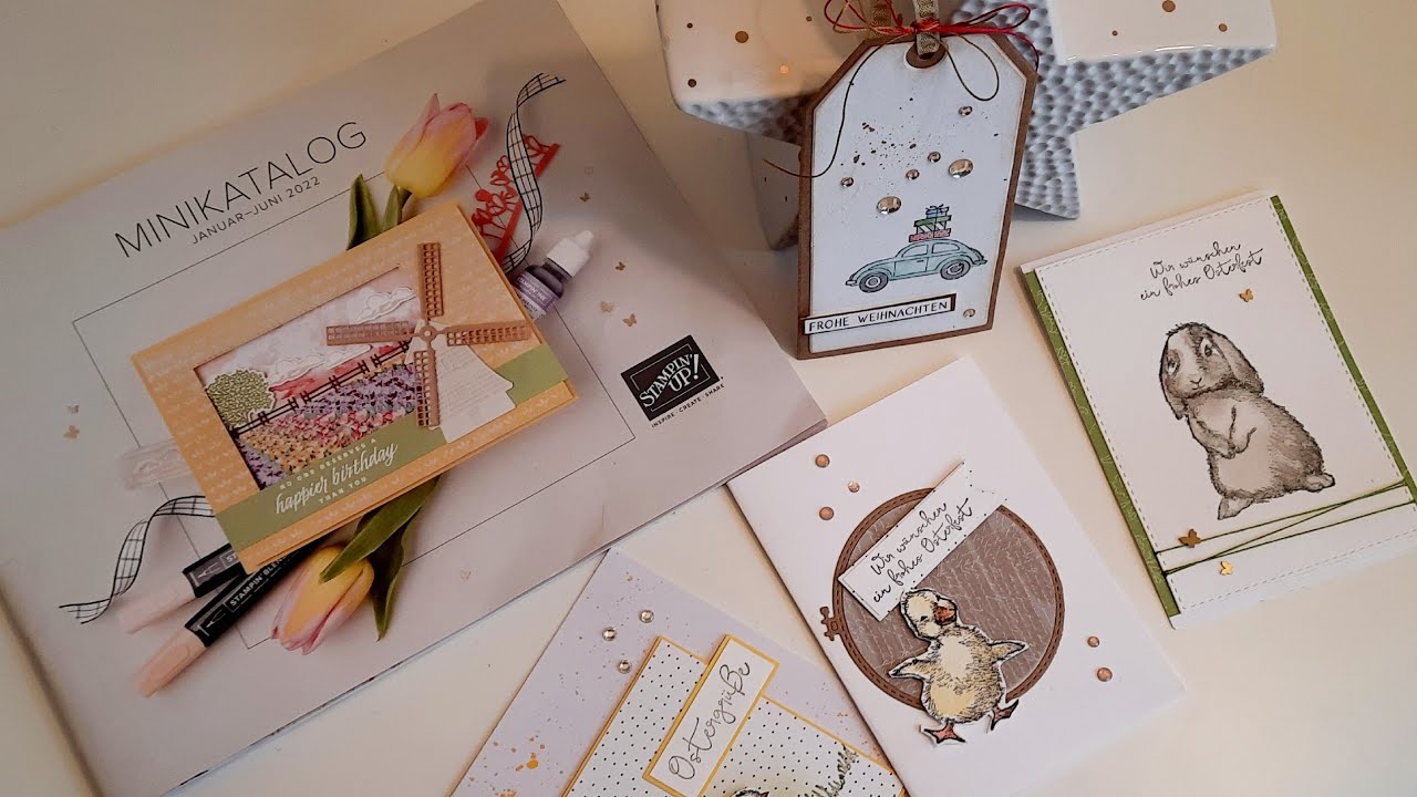 Vororder aus dem Minikatalog Frühjahr Sommer 2022, Stampin up, Geschenkanhänger, 3 Osterkarten
