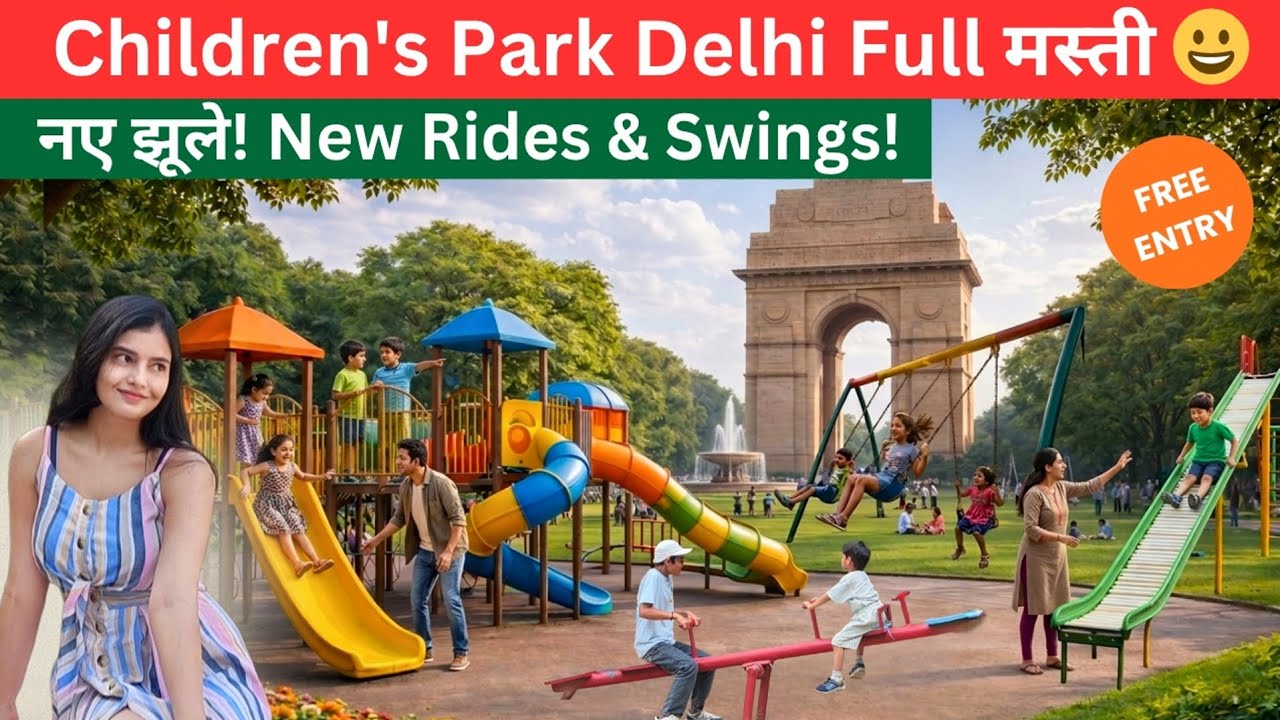 Children&rsquo;s Park India Gate Delhi | नए झूले New Rides & Swings | Delhi Tourist Places